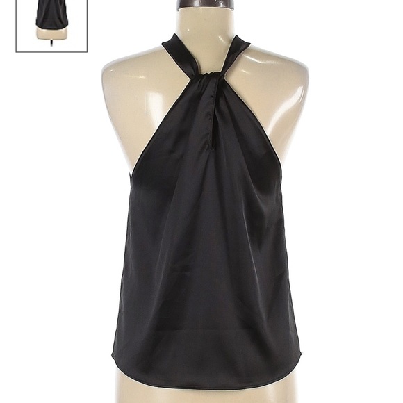 Slate & Willow Black Satin Halter Top - Picture 2 of 2